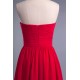 A-Line Sweetheart Long Red Chiffon Prom Evening Formal Dresses ED010953