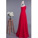 A-Line Sweetheart Long Red Chiffon Prom Evening Formal Dresses ED010953