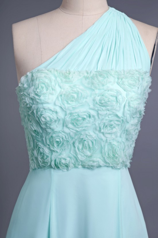 A-Line One-Shoulder Long Chiffon Prom Evening Formal Dresses ED010954