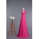 A-Line One-Shoulder Beaded Long Chiffon Prom Evening Formal Dresses ED010960