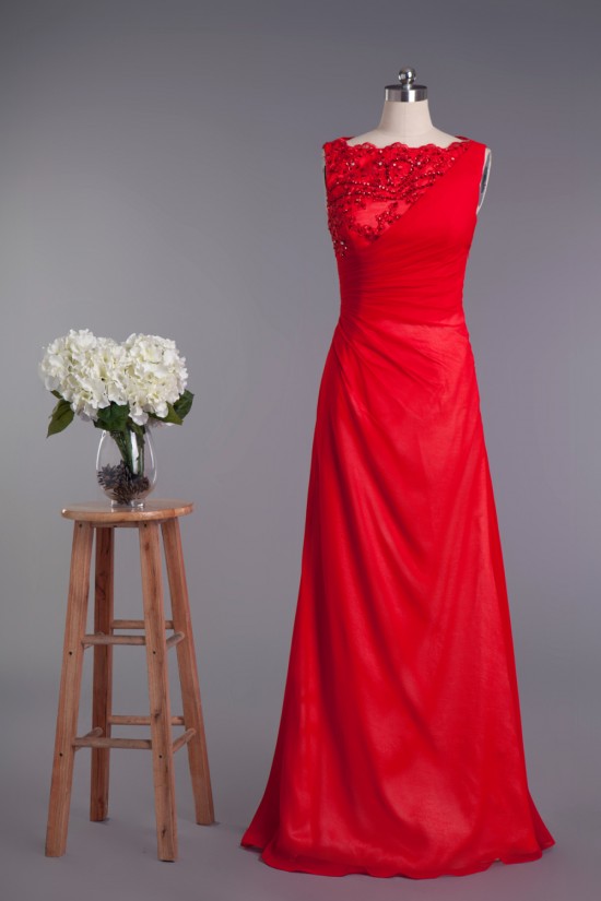 A-Line Bateau Beaded Applique Long Red Prom Evening Formal Dresses ED010961 A-Line Bateau Beaded Applique Long Red Prom Evening Formal Dresses ED010961
