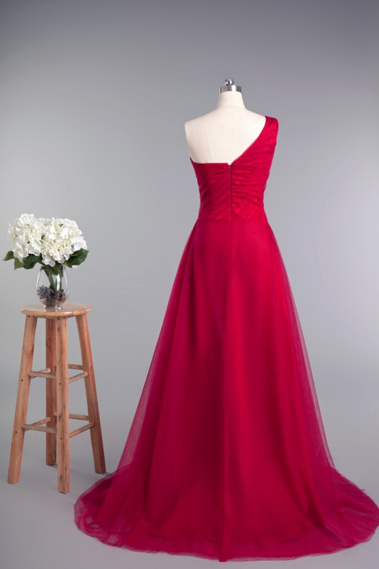 A-Line One-Shoulder Long Tulle Prom Evening Formal Dresses ED010964 A-Line One-Shoulder Long Tulle Prom Evening Formal Dresses ED010964