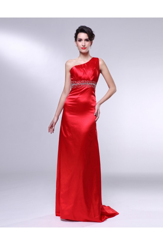 Sheath One-Shoulder Beaded Long Red Prom Evening Formal Dresses ED010968 Sheath One-Shoulder Beaded Long Red Prom Evening Formal Dresses ED010968