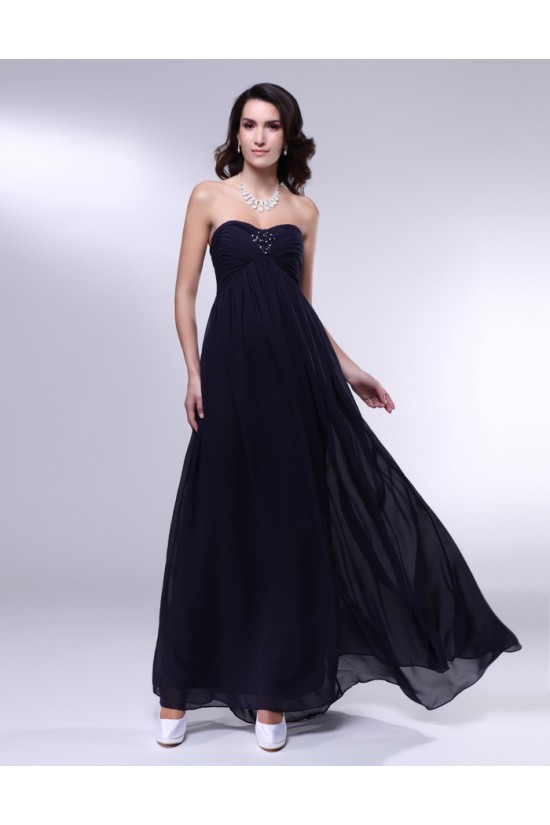 Empire Strapless Beaded Navy Blue Long Chiffon Prom Evening Formal Dresses Maternity Dresses ED010971 Empire Strapless Beaded Navy Blue Long Chiffon Prom Evening Formal Dresses Maternity Dresses ED010971