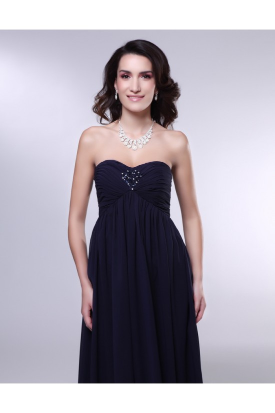 Empire Strapless Beaded Navy Blue Long Chiffon Prom Evening Formal Dresses Maternity Dresses ED010971 Empire Strapless Beaded Navy Blue Long Chiffon Prom Evening Formal Dresses Maternity Dresses ED010971