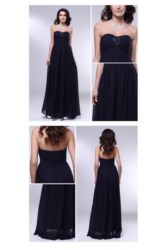 Empire Strapless Beaded Navy Blue Long Chiffon Prom Evening Formal Dresses Maternity Dresses ED010971 Empire Strapless Beaded Navy Blue Long Chiffon Prom Evening Formal Dresses Maternity Dresses ED010971