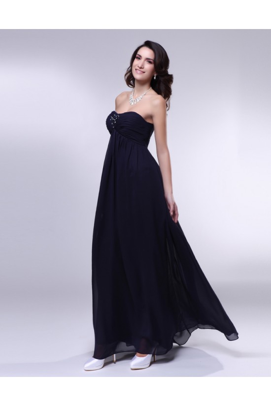 Empire Strapless Beaded Navy Blue Long Chiffon Prom Evening Formal Dresses Maternity Dresses ED010971 Empire Strapless Beaded Navy Blue Long Chiffon Prom Evening Formal Dresses Maternity Dresses ED010971