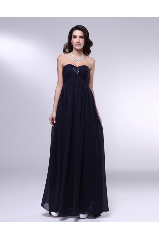Empire Strapless Beaded Navy Blue Long Chiffon Prom Evening Formal Dresses Maternity Dresses ED010971 Empire Strapless Beaded Navy Blue Long Chiffon Prom Evening Formal Dresses Maternity Dresses ED010971