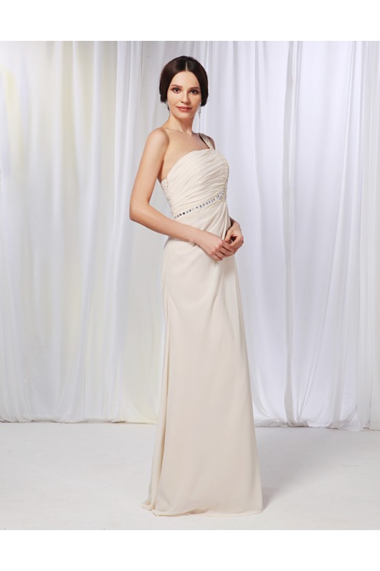 A-Line One-Shoulder Beaded Long Chiffon Prom Evening Formal Dresses ED010980 A-Line One-Shoulder Beaded Long Chiffon Prom Evening Formal Dresses ED010980