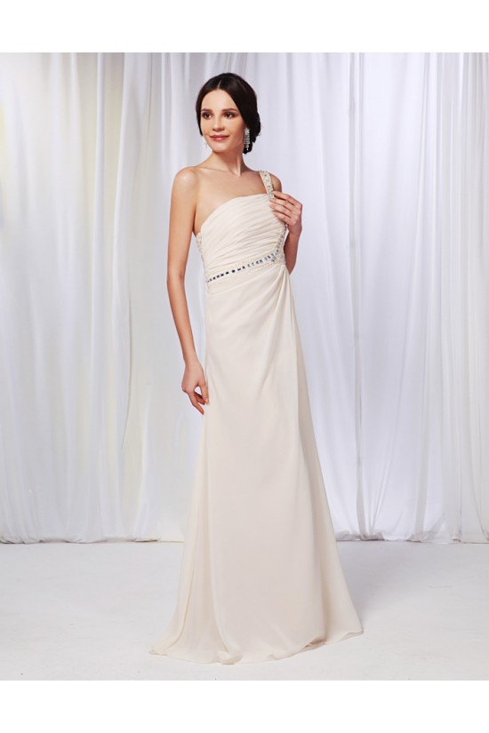 A-Line One-Shoulder Beaded Long Chiffon Prom Evening Formal Dresses ED010980 A-Line One-Shoulder Beaded Long Chiffon Prom Evening Formal Dresses ED010980