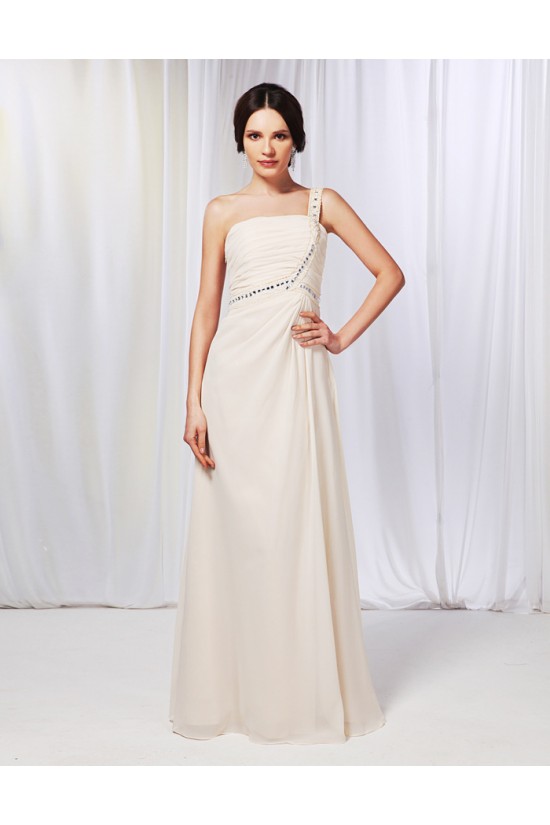A-Line One-Shoulder Beaded Long Chiffon Prom Evening Formal Dresses ED010980 A-Line One-Shoulder Beaded Long Chiffon Prom Evening Formal Dresses ED010980