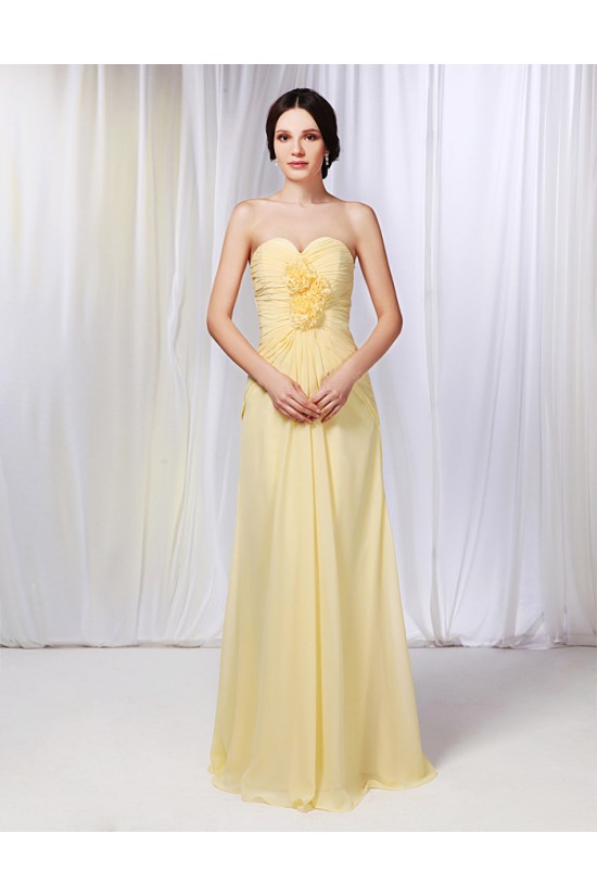 A-Line Sweetheart Long Yellow Chiffon Prom Evening Formal Dresses ED010986 A-Line Sweetheart Long Yellow Chiffon Prom Evening Formal Dresses ED010986