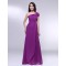 A-Line One-Shoulder Long Purple Chiffon Prom Evening Formal Dresses ED010989