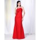 Trumpet/Mermaid Spaghetti Strap Long Red Prom Evening Bridesmaid Dresses ED010999