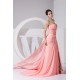 Sheath/Column Chiffon Court Train Long Pink Prom/Formal Evening Dresses 02020009