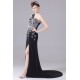 A-Line Chiffon One-Shoulder Beaded Long Black Prom/Formal Evening Dresses 02020011 A-Line Chiffon One-Shoulder Beaded Long Black Prom/Formal Evening Dresses 02020011