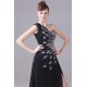 A-Line Chiffon One-Shoulder Beaded Long Black Prom/Formal Evening Dresses 02020011 A-Line Chiffon One-Shoulder Beaded Long Black Prom/Formal Evening Dresses 02020011