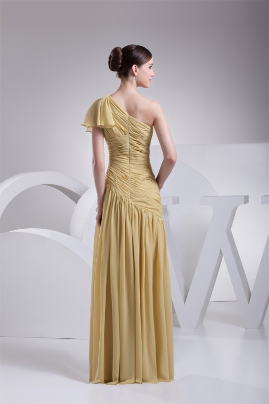 A-Line Pleats One-Shoulder Chiffon Sleeveless Long Evening Party Bridesmaid Dresses 02020024 A-Line Pleats One-Shoulder Chiffon Sleeveless Long Evening Party Bridesmaid Dresses 02020024