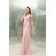 Affordable Sheath/Column Pleats Halter Floor-Length Chiffon Long Pink Evening Formal Bridesmaid Dresses 02020025