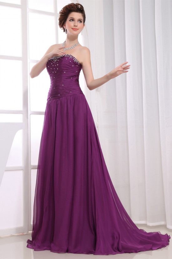 A-Line Ruched Strapless Chiffon Long Purple Prom/Formal Evening Dresses 02020026 A-Line Ruched Strapless Chiffon Long Purple Prom/Formal Evening Dresses 02020026