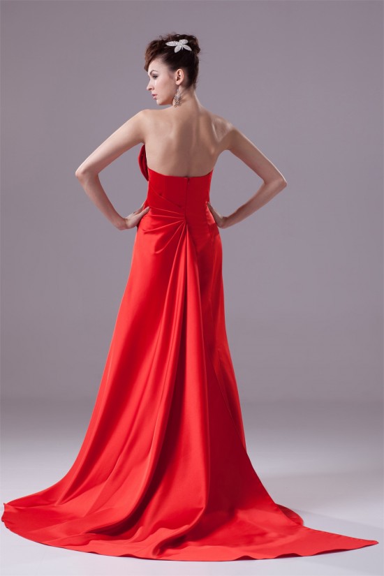 A-Line Sleeveless Strapless Beading Puddle Train Long Red Prom/Formal Evening Dresses 02020040 A-Line Sleeveless Strapless Beading Puddle Train Long Red Prom/Formal Evening Dresses 02020040