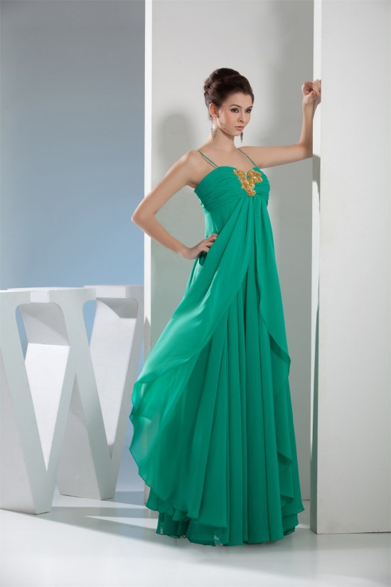 Empire Spaghetti Strap Chiffon Long Prom/Formal Evening Dresses Maternity Evening Dresses 02020041