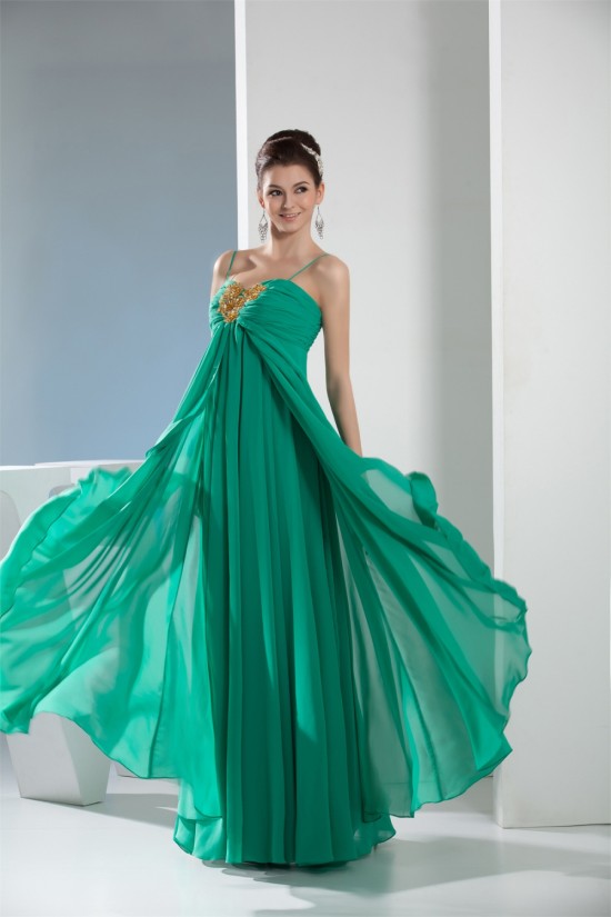 Empire Spaghetti Strap Chiffon Long Prom/Formal Evening Dresses Maternity Evening Dresses 02020041