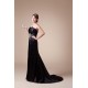 Trumpet/Mermaid Strapless Silk like Satin Sleeveless Beaded Long Black Prom/Formal Evening Dresses 02020044