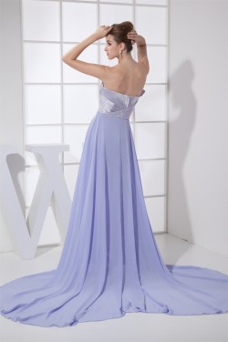Sheath Sweetheart Chiffon Elastic Woven Satin Long Prom/Formal Evening Dresses 02020046