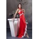 Beading Brush Sweep Train A-Line Halter Long Red Prom/Formal Evening Dresses 02020069