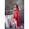 Beading Brush Sweep Train A-Line Halter Long Red Prom/Formal Evening Dresses 02020069