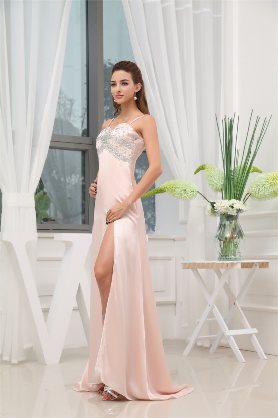 Beading Sleeveless Puddle Train Long Prom/Formal Evening Dresses 02020089