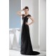 Beading Cap Sleeve Sleeveless V-Neck Lace Long Black Prom/Formal Evening Dresses 02020098