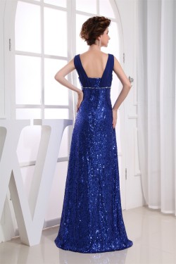 Beading Square A-Line Floor-Length Illusion Sleeves Sequins Prom Evening Formal Dresses 02020099