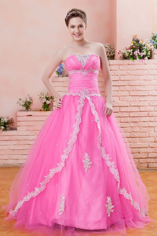 A-Line Strapless Long Pink Prom Evening Party Dresses 02021000 A-Line Strapless Long Pink Prom Evening Party Dresses 02021000