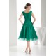 A-Line Beaded Short Green Evening Party Mother of the Bride Dresses 02021023
