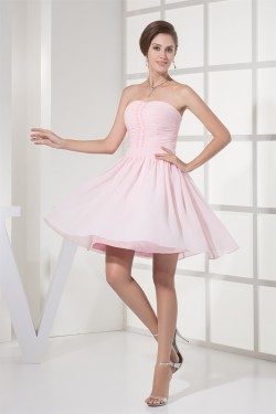 Beading Chiffon Short/Mini Bridesmaid Dresses 02021044