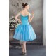 Beading Satin Organza V-Neck A-Line Tea Length Prom/Formal Evening Dresses 02021047