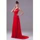 Brush Sweep Train A-Line Beading Deep V-Neck Long Red Prom/Formal Evening Dresses 02020106 Brush Sweep Train A-Line Beading Deep V-Neck Long Red Prom/Formal Evening Dresses 02020106