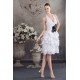 A-Line Halter Short White Homecoming Cocktail Party Bridesmaid Dresses 02021071
