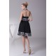 A-Line Halter Sequin Short Black Knee-Length Prom/Formal Evening Dresses 02021072