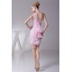 Knee-Length Sheath/Column Beading One-Shoulder Evening Party Dresses 02021087