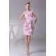 Knee-Length Sheath/Column Beading One-Shoulder Evening Party Dresses 02021087