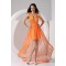 Lace A-Line Sleeveless Chiffon Elastic Silk like Satin Homecoming Dresses 02021093