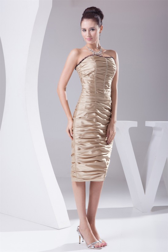 Mermaid/Trumpet Knee-Length Silk like Satin Prom/Formal Evening Dresses 02021095