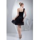 A-Line Short/Mini One-Shoulder Sleeveless Sequins Black Dresses 02021097
