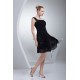 A-Line Short/Mini One-Shoulder Sleeveless Sequins Black Dresses 02021097