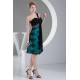 One-Shoulder Sleeveless Knee-Length Satin Chiffon Lace Prom/Formal Evening Dresses 02021102