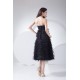 Pleats Taffeta Netting Tea Length Sleeveless Prom/Formal Evening Dresses 02021106