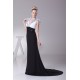 Trumpet/Mermaid Brush Sweep Train Chiffon Black White Long Prom/Formal Evening Dresses 02020112 Trumpet/Mermaid Brush Sweep Train Chiffon Black White Long Prom/Formal Evening Dresses 02020112